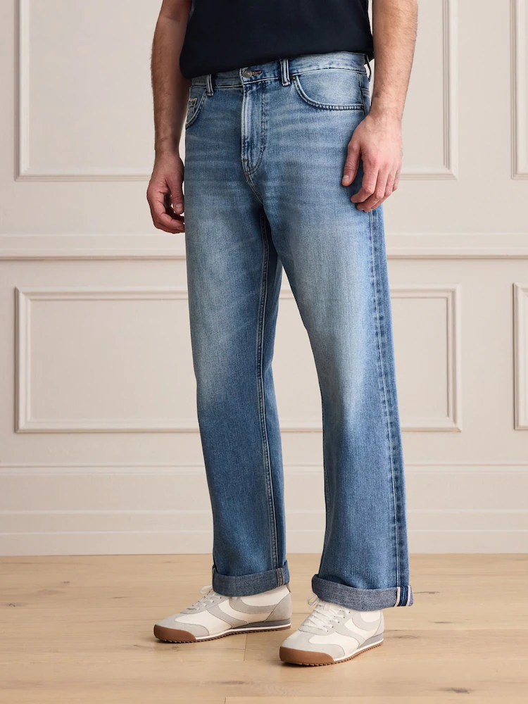 Cuffed Straight Jeans
