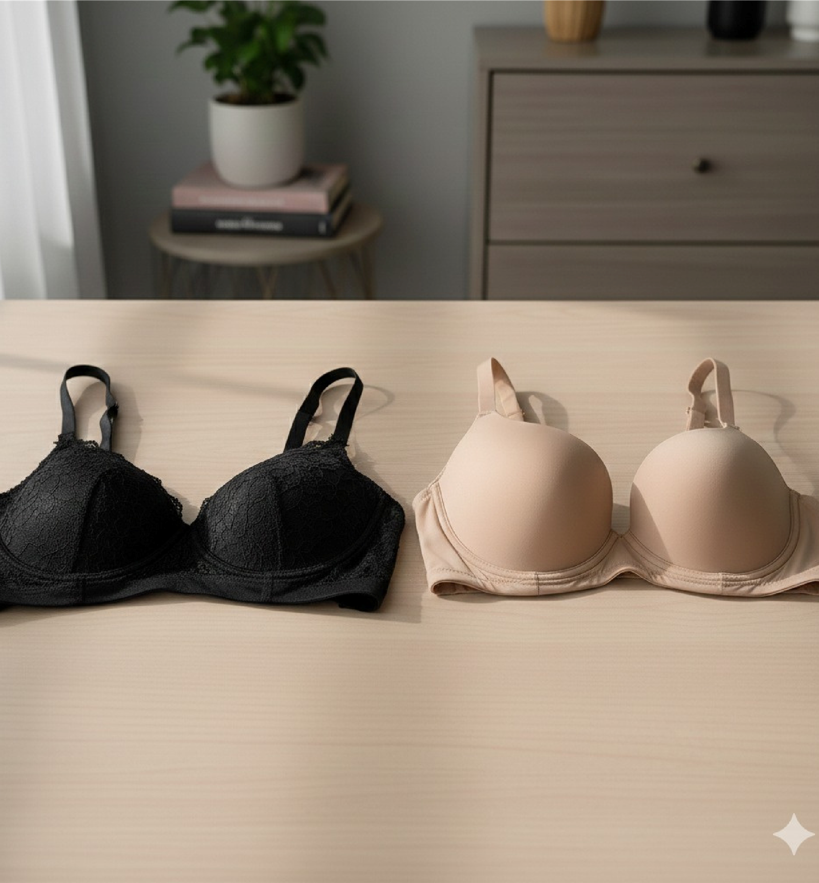 Black and Beige Bras